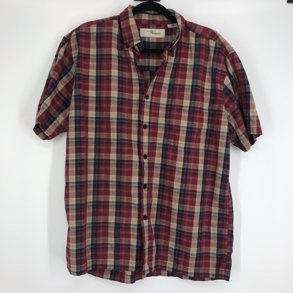 Penmans button down red blue plaid shirt men med - Picture 1 of 10